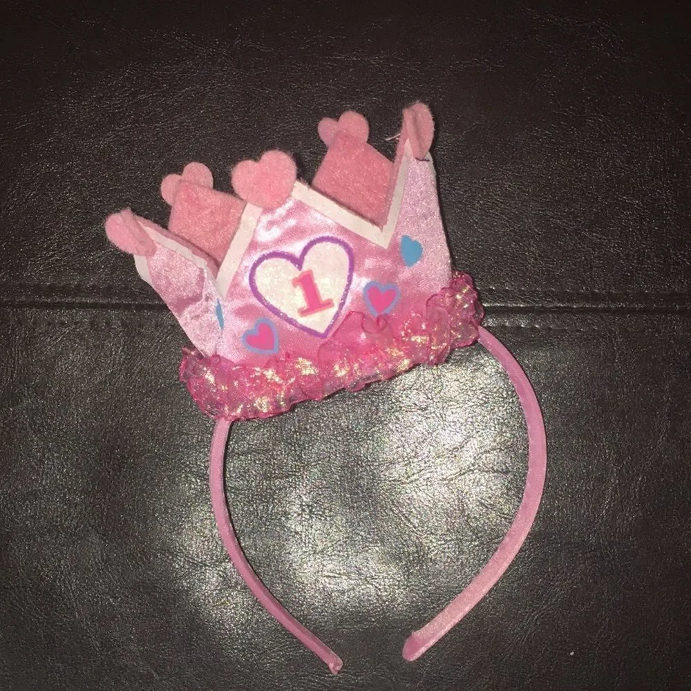 Princess crown headband 1 year old Birthday